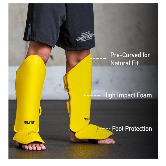Elite Yellow Shin Guards - Picture 1 of 3